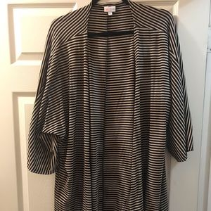 LuLaRoe Lindsay Black and Tan Stripe